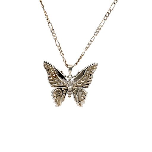 [29998] Sterling Silver Large Bluebottle Butterfly Pendant