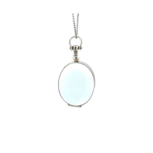 [25487] Sterling Silver Glass Locket Pendant