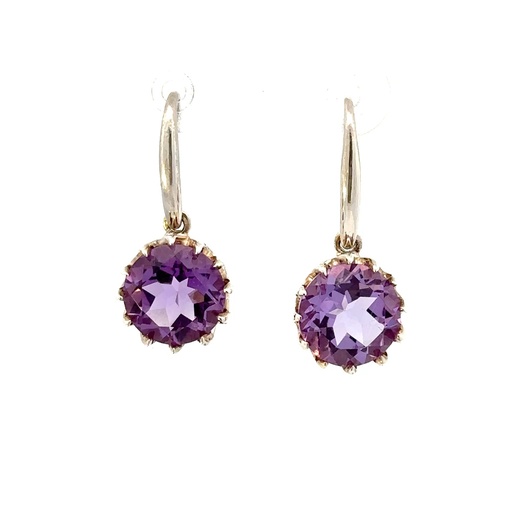 [25178] Earrings Silver Amethyst Drops